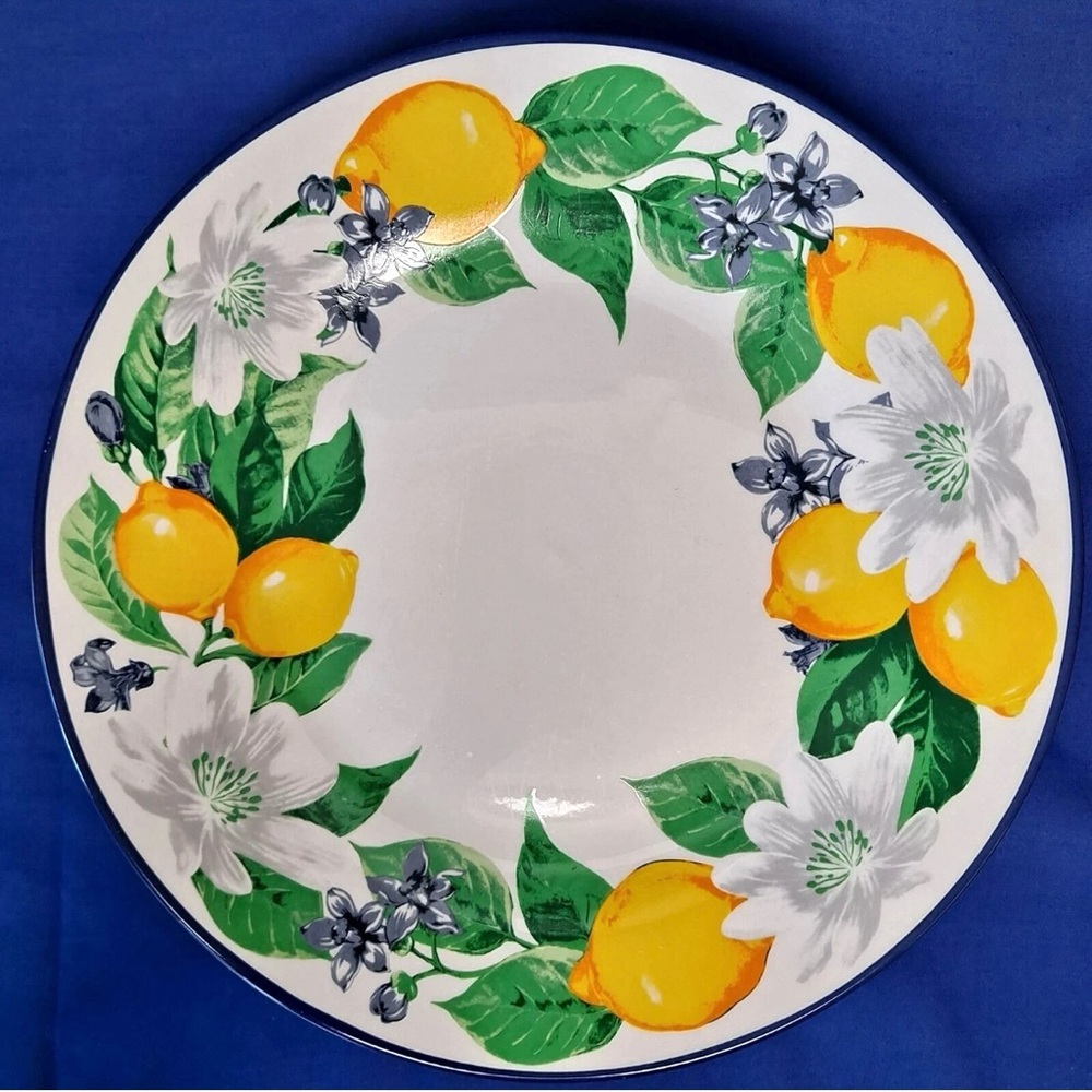 Four (4) Royal Norfolk Lemon Stoneware Dinner Plates - BRAND NEW!